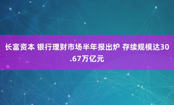 长富资本 银行理财市场半年报出炉 存续规模达30.67万亿元