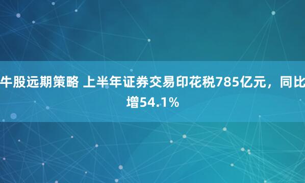 牛股远期策略 上半年证券交易印花税785亿元，同比增54.1%